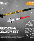 Tandem X Rocket Building Kit For Beginners With Launch Pad And Controller, featuring Amazon and Crossfire model rockets.