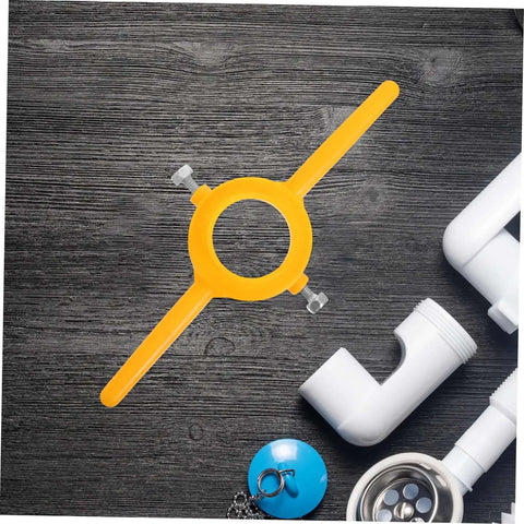 Hardcore Pipe Threader Kit For Plumbing Projects featuring a yellow pipe threading tool and white PVC fittings on black background