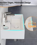 Bathroom Wash Basin(45 * 31 * 13cm) - Countertop/Wall-Mounted Recular Sink (Whitle) with ultra-slim edges and faucet.