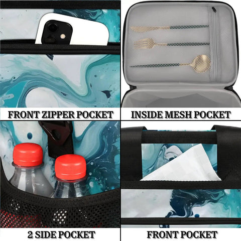 Insulated Picnic Backpack For Men And Women With Super Roomy 12x8.7x10 Inch Interior, showing various pockets and storage areas.