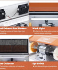 No Nonsense Beast Mode Heavy Duty Jewelry Polisher With Digital Speed Screen showing dual exhaust blowers, work light, dust collector, and eye shield.