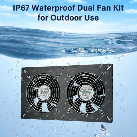 Solar Powered Dual Fan Kit For Outdoor Chicken Coops, Greenhouses And Sheds, Waterproof 25W Panel, Intake Or Exhaust Air Solution, Battery Free Operation For Year Round Comfort And Easy Install