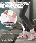 Merino Wool Quarter Ankle Hiking Running Socks with thermal warmth, cushioned comfort, breathable mesh, pink, size medium, all season.