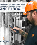 Technician using All In One Wire Stripper Bundle For 22-10 And 30-20 AWG With Ergonomic 22 Degree Handle in industrial setting