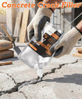 Tough As Nails Concrete Crack Filler And Waterproof Sealer For Driveways Patios And Garage Floors, gray sealant in use.