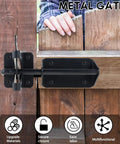 Heavy Duty Gate Latch 8 Pack Self Locking Cable Pull Fence Locks For Wood Or Steel Doors Rock Solid Gravity Design on wooden gate.
