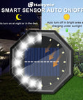 6 Pack 16 LED Solar Ground Lights Ultra Bright Outdoor In-Ground Landscape Lighting IPX68 Waterproof for Patio and Garden