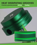 Green aluminum fitting with heat dissipating grooves from Pro Grade Heavy Duty PVC Pipe Reamer Kit For DIYers And Pros.