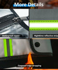 Close-up of features on Upgraded Fireproof Document Bag With Waterproof Zipper Mega 15x11 Inch Capacity For Passports Cash Legal Files