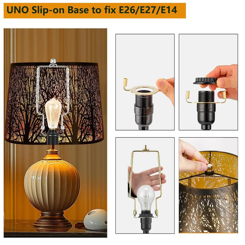 Easy Install Adjustable Lamp Harp Kit With 8 9 10 11 12 Inch Shade Options Fits Standard Lamp Rods And E14 E26 E27 Bases