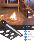 7 Inch Outdoor LED Step Lights For Retaining Walls, Low Voltage 4W Landscape Lighting, fire pit setup, 3000K warm white