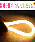 360 Degree LED Neon Light Strip Rope Light With Remote, Dimmable And Waterproof, flexible warm white loop on table