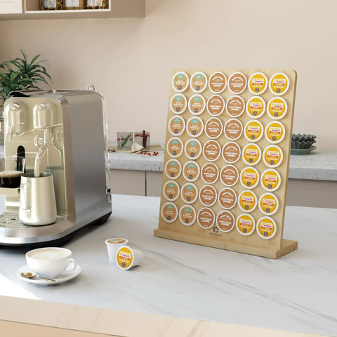 Bamboo Keurig K Cup Holder Organizer Holds 42 Pods For Coffee Bars Offices And Kitchens Large Countertop Display Rack