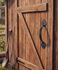 Heart Design Wrought Iron Cabinet Pulls 12 Pack 6.7 Inch Matte Black Built Tough Drawer Handles For Wardrobe Cupboard Gate And Barn Door With Mounting Screws Rustic Antique Style Hardware on wooden barn door