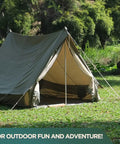Tent with waterproof heavy duty silicone coated polyester tarp built tough as nails with rustproof grommets for outdoor use
