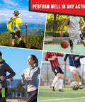 Collage of people engaging in various sports activities, highlighting the versatility of the Upgraded Lace Up Ankle Brace With Adjustable Wrap.
