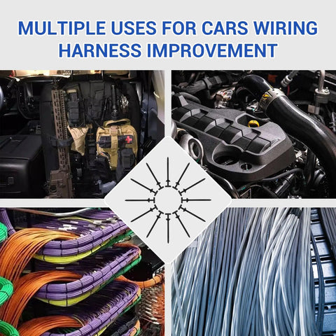 Nylon Universal Cable Tie Buckle Kit With Button Design And Flush Cutter 261 Piece Zip Ties for wiring and cable bundling