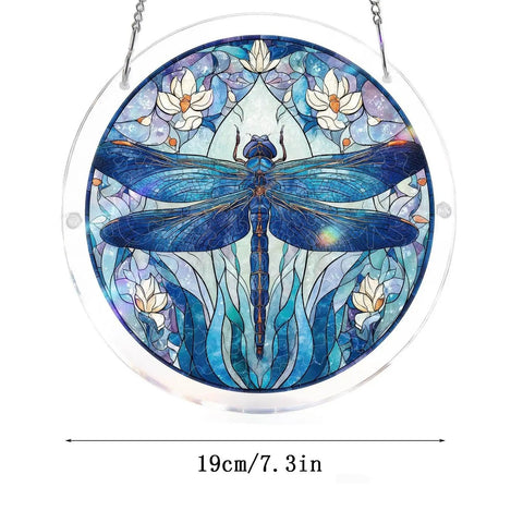DIY Suncatcher Kit With Irregular Puzzle Pieces For Window Hanging And Garden Decor Dragonfly Design 7.3 Inch Acrylic Sun Catcher