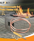 High Quality 24 Inches Long Gas Fireplace Thermocouple With M8x1 Nut And Head Tip for BBQ Grill Fire Pit Patio Heater