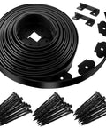 No Dig Landscape Edging Kit For Flower Beds And Lawns 33 Ft Border 2 Inch Tall Plastic Garden Border With 50 Anchoring Spikes