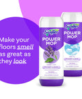 Power Mop Refill Pack With Lavender Floor Cleaner Solution Includes 5 Multi Surface Mopping Pads And 1 25.3 Fl Oz Bottle Boss Level Clean For Tile Vinyl Laminate And Wood Floors Kitchen And Bathroom Scrub All Purpose, two bottles