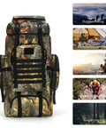 70L Tactical Camping Backpack For Outdoor Adventures, Rugged 600D Waterproof Oxford Rucksack With MOLLE, camo pattern