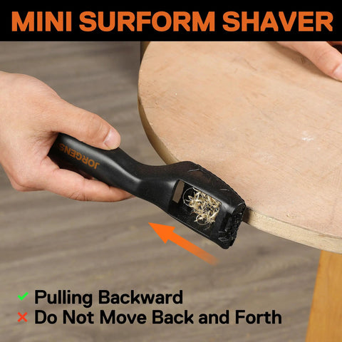 Premium Mini Hand Wood Plane And Surform Rasp Shaver Tool With Durable 65Mn Steel Blade in use on wood surface.