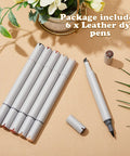 Six Pack Dual Tip Leather Dye Marker Pens For No Sweat Shoe And Furniture Scratch Fix With Dope Colors And Clean Finish For Quick Easy Restore Jobs Around The Garage, arranged on a textured surface.