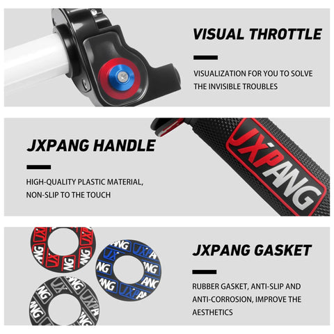 See Through 7/8 Inch Throttle Twist Grips With See Through Throttle Cable Box And Adjustable Clamps Universal 22mm Fit For Off Road Dirt Pit Mini Bikes And Mini Motocross Machines Red Type A Easy Install