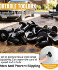 30 Pcs Universal Fender Liner Screw Kit Featuring Hella Tough M6 U Nut Clips And Hex Head Push Retainer Fasteners in a portable toolbox
