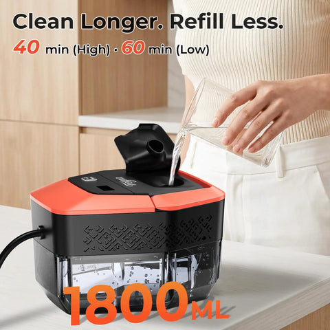 Heavy Duty 2500W Steam Cleaner With 1.9 Quart Tank And Four Bar High Pressure for grout tile floor cleaning being refilled