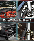 Cordless Electric Ratchet Wrench Three Eighths Inch Drive, 12V Power Tool Kit With 40 Ft Lbs Torque, used on vehicles.