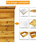 Five Layer Langstroth Beehive Starter Kit dipped in 100 percent beeswax with deep and medium boxes package contents