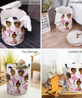 17 Inch Collapsible Laundry Basket With Waterproof Oxford Fabric And Easy Carry Handles Cute Black Ballerina Girl Design