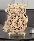 3D Wooden Clock Kit For Adults Dope Owl Mechanical Puzzle Kit DIY Build Set, Brain Teaser Educational Hobby Craft For Teens, Desk Decor And Gift Idea For Puzzle Lovers, owl clock on desk