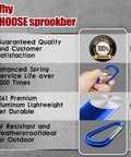 Heavy Duty Aluminum Carabiners Set of 4 Blue 4 Inch D Ring Clips With Spring Snap Hooks showcased with quality features