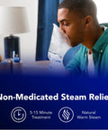 Man using Plug In Non Medicated Steam Inhaler For Sinus Relief And Congestion, Soothe Nasal And Throat Passages, Allergy And Cold Relief