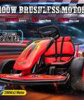 Electric Kids Go Kart For Outdoor Play, 24V Dual 200W Motors, Drift Style Racer With EVA Tires, Red