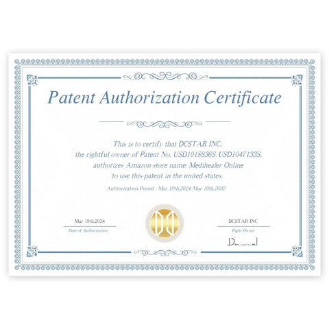 Patent authorization certificate for DCSTAR INC with official seal and signature.