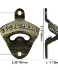 Retro Metal Wall Mounted Bottle Cap Opener Set Packs Twelve Heavy Duty Pull Tabs That Kick Ass At Opening Crown Caps Keeping Your Garage Or Basement Bar Super Chill, antique bronze opener dimensions.