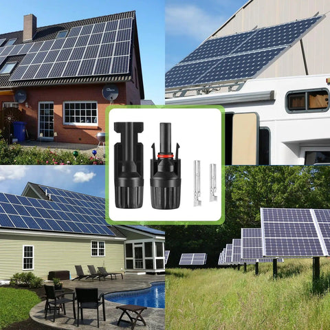 Solar MC4 Connector Kit With 30 Pairs And 60 Pieces Waterproof IP67 1000V 30A Male And Female Connectors Pins And 2 Wrenches