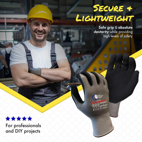 Light Cut Resistant Work Gloves With Graphene Fiber Construction For Everyday Tasks And Diy Heavy Duty Puncture And Abrasion Protection ANSI A1 Rated Large Size in industrial setting.