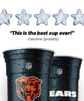 Rep Your Team With Officially Licensed Nfl Chicago Bears Aluminum Party Cups 20 Ounce Pack Of 20 Reusable Drink Vessels For Game Day Tailgating And Ice Cold Sips with logo and condensation.