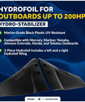 Hydrofoil For Outboard Motors Gives Your Boat a Real Boost Up To 200HP Black Hydro Stabilizer For Outboards And Stern Drives
