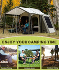 People enjoying outdoor camping activities with tent, chairs, and Tough Folding Chair Carry Bag For Camp Chairs Fits Most Standard Portable Lawn Chairs Tear Resistant Storage Sleeve For Outdoor Gear Easy Grab And Go Transport Durable Waterproof Exterior Chair Not Included.
