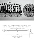 Built Tough American Made Stainless Steel Cabinet Door Restraint Kit With Flexible 304 Stainless Wire Rope schematic diagram.