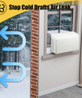 2 Pack U Shape Window AC Foam Block With Weather Seal Tape Curtain Side Draft Stopper installed on window