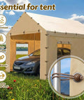 Tent secured with 50 Pcs Ball Bungee Cords 6 Inch Tarp Tie Downs With Balls Beige Built Tough Outdoor Gear