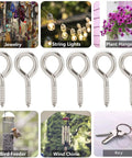 One Inch Screw Eye And Eye Hook Set Nickel Plated For Lightweight DIY Projects, 100 Pcs Small Eye Screws for Crafting Display