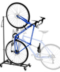 Vertical Bike Stand With Easy Rolling Wheels And Adjustable Height For 29 Inch Wheels, Space Saving Freestanding Bike Rack